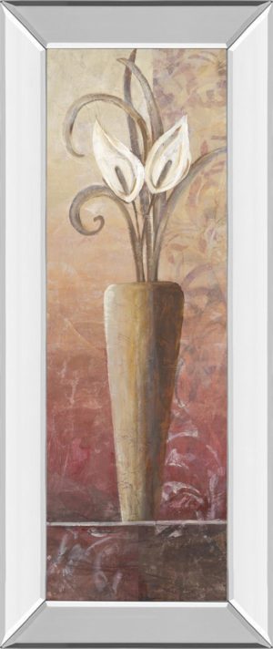 18 in. x 42 in. “Flower In Vase I” Print in Mirrored Framed Print Wall Art