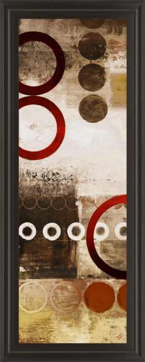 18 in. x 42 in. “Red Liberated Panel I” By Michael Marcon Print Framed Wall Art