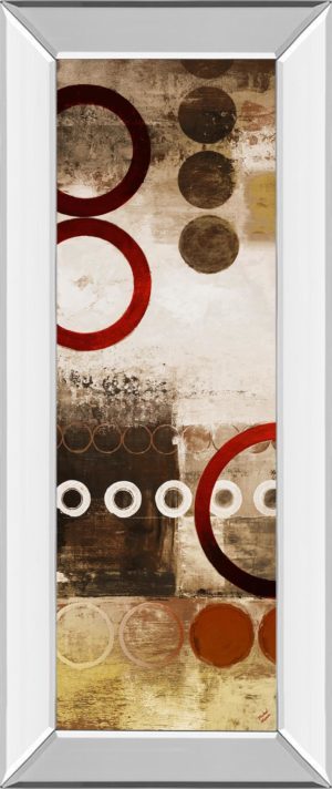18 in. x 42 in. “Red Liberated Panel I” By Micheal Marcon Mirror Framed Print Wall Art