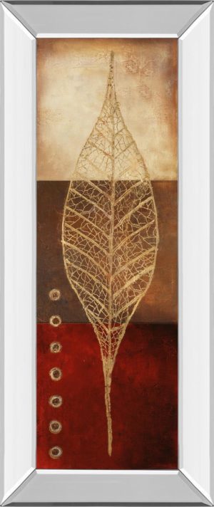18 in. x 42 in. “Fossil Leaves Il” By Patricia Pinto Mirror Framed Print Wall Art