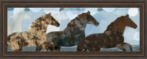 18 in. x 42 in. “Lively Spirit II” Horses By Dan Meneely Framed Print Wall Art