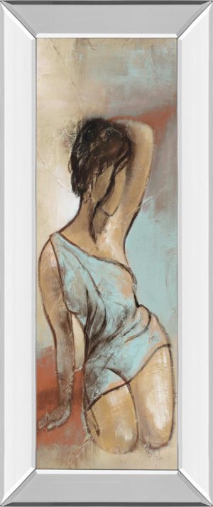 18 in. x 42 in. “Seated Woman Panel Il” By Lannie Loreth Mirror Framed Print Wall Art