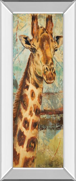 18 in. x 42 in. “New Safari On Teal I” By Patricia Pinto Mirror Framed Print Wall Art