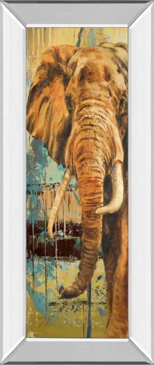 18 in. x 42 in. “New Safari On Teal Il” By Patricia Pinto Mirror Framed Print Wall Art