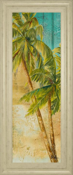 18 in. x 42 in. “Beach Palm Panel 1” By Patricia Pinto Framed Print Wall Art