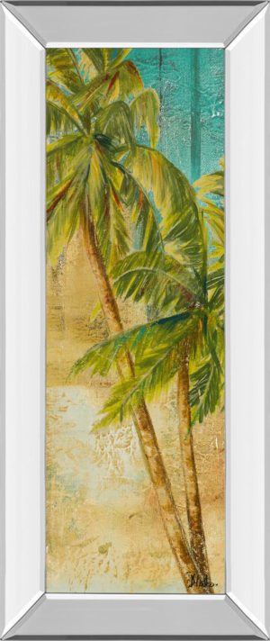 18 in. x 42 in. “Beach Palm Panel 1” By Patricia Pinto Mirror Framed Print Wall Art