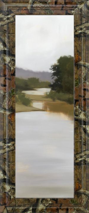 18 in. x 42 in. “River Journey” By Megan Lightell Framed Print Wall Art