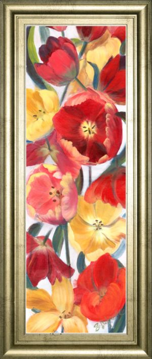 18 in. x 42 in. “Tulip Array Panel Il” By Sandra Iafrate Framed Print Wall Art