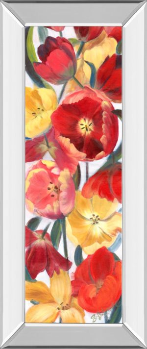 18 in. x 42 in. “Tulip Array Panel Il” By Sandra Iafrate Mirror Framed Print Wall Art