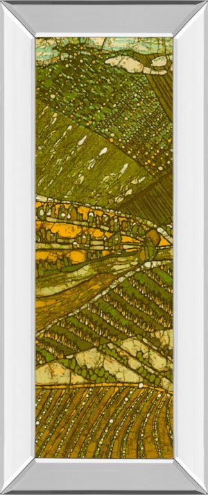 18 in. x 42 in. “Vineyard Batik I” By Andrea Davis Mirror Framed Print Wall Art