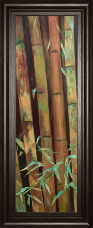 18 in. x 42 in. “Bamboo Finale I” By Suzanne Wilkins Framed Print Wall Art