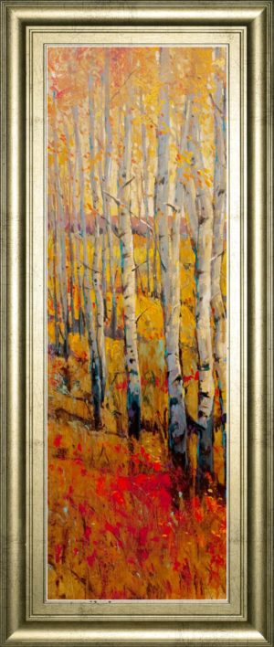 18 in. x 42 in. “Vivid Birch Forest I” By Tim Otoole Framed Print Wall Art