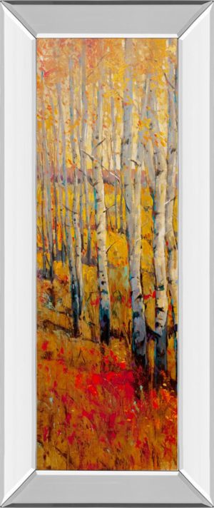 18 in. x 42 in. “Vivid Birch Forest I” By Tim Otoole Mirror Framed Print Wall Art