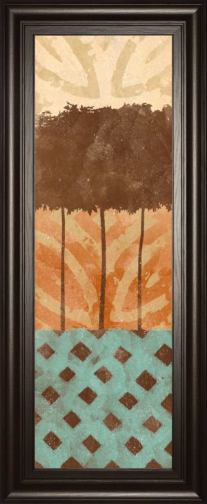 18 in. x 42 in. “Tribal Trio Il” By Alonzo Saunders Framed Print Wall Art