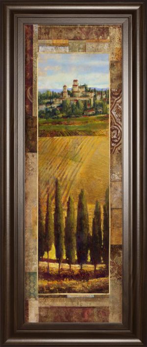 18 in. x 42 in. “Tuscan Valley Il” By Patrick Framed Print Wall Art