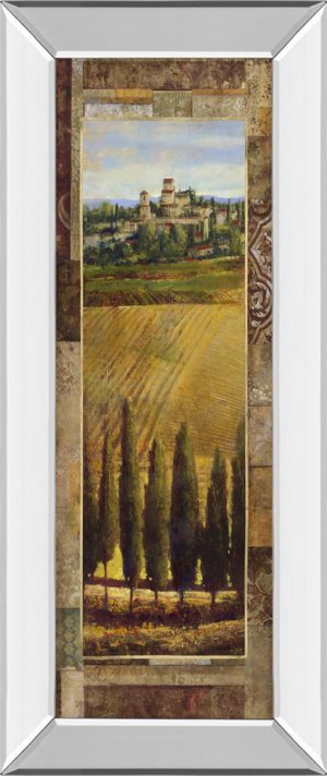 18 in. x 42 in. “Tuscan Valley Il” By Patrick Mirror Framed Print Wall Art
