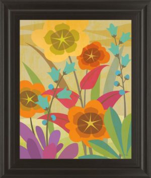 22 in. x 26 in. “Flowerbed” By Cary Phillips Framed Print Wall Art