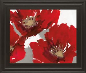 22 in. x 26 in. “Red Poppy Forest II” By N. Barnes Framed Print Wall Art
