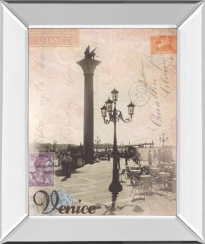 22 in. x 26 in. “Venice Travelogue” By Ben James Mirror Framed Print Wall Art