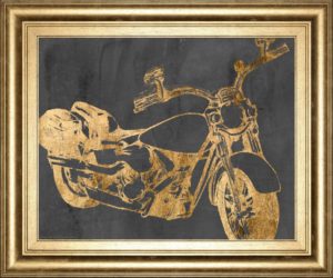 22 in. x 26 in. “Motorcycle Bling I” By Jennifer Goldberger Framed Print Wall Art