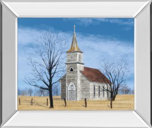 22 in. x 26 in. “Little House On The Prairie” By Billy Jacobs Mirror Framed Print Wall Art