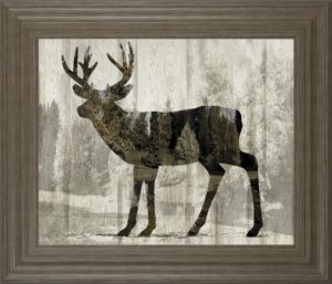 22 in. x 26 in. “Camouflage Animals- Deer” By Tania Bello Framed Print Wall Art