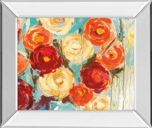 22 in. x 26 in. “Sunlit Blooms” By Pasion Mirror Framed Print Wall Art
