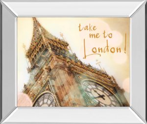 22 in. x 26 in. “Take Me To London” By Emily Navas Mirror Framed Print Wall Art