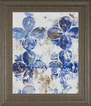 22 in. x 26 in. “Blue Quatrefoil IIl” By Patricia Pinto Framed Print Wall Art