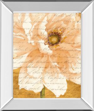 22 in. x 26 in. “Beautiful Cream Peonies Script Il” By Patricia Pinto Mirror Framed Print Wall Art