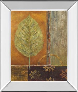 22 in. x 26 in. “Copper Leaf” By Viola Lee Mirror Framed Print Wall Art