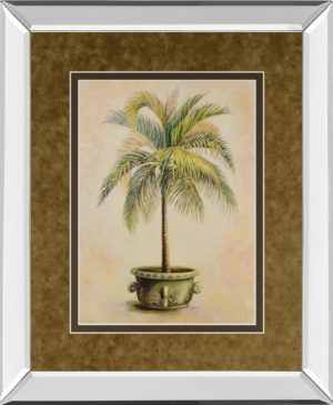 34 in. x 40 in. “Potted Palm Il Mirror Framed Print Wall Art