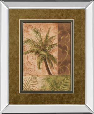 34 in. x 40 in. “Tropical Breeze I” By Vivian Flasch Mirror Framed Print Wall Art