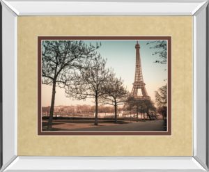 34 in. x 40 in. “Remembering Paris” By Assaf Frank Mirror Framed Print Wall Art