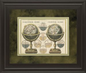 34 in. x 40 in. “Antique Globes” By Wild Apple Portfolio Framed Print Wall Art