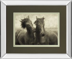 34 in. x 40 in. “Horses Don’t Whisper” By Lars Van De Goor Mirror Framed Photo Print Wall Art
