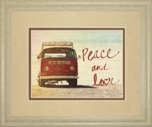 34 in. x 40 in. “Peace And Love” By Gail Peck Framed Print Wall Art