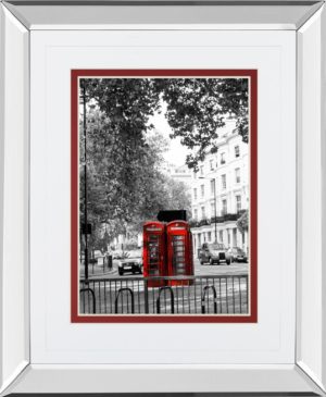 34 in. x 40 in. “Telephone” By Emily Navas Mirror Framed Print Wall Art