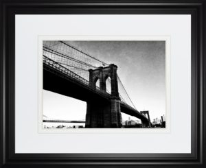 34 in. x 40 in. “Bridge Of Brooklyn B W 1” By Acosta Framed Print Wall Art