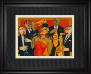 34 in. x 40 in. “The Diva And Her Horn Section” By Marsha Hammel Framed Print Wall Art