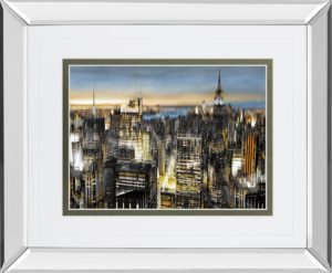 34 in. x 40 in. “Big City” By Alan Lambert Mirror Framed Print Wall Art