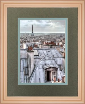 34 in. x 40 in. “Paris Rooftops” By Assaf Frank Framed Print Wall Art
