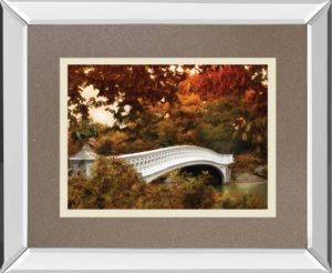 34 in. x 40 in. “Bow Bridge” By Tom Reeves Mirror Framed Print Wall Art