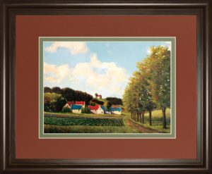 34 in. x 40 in. “Little Farms” By Pieter Molenaar Framed Print Wall Art