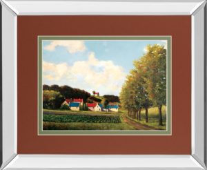 34 in. x 40 in. “Little Farms” By Pieter Molenaar Mirror Framed Print Wall Art