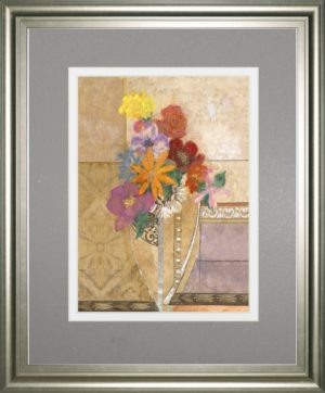 34 in. x 40 in. “Pansy” By Hollack Framed Print Wall Art
