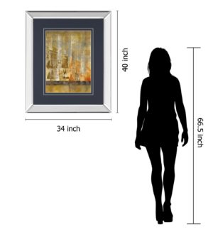 34 in. x 40 in. “Arculat Il” By Kemp Mirror Framed Print Wall Art