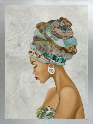 FRAMED – AFRICAN GODDESS ON SILVER BY GINA RITTER