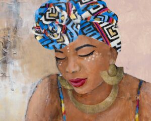 FRAMED SMALL – ADORNED AFRICAN WOMAN I BY LANIE LORETH