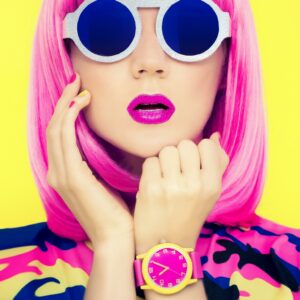 Tempered Glass W/Foil & Rhinestones- Pink Katy